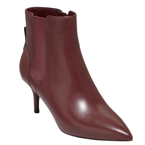 Cole Haan Women's Go-To Park Pointed Toe Dress Booties Dark Red Size 7 1/2 - Picture 1 of 3